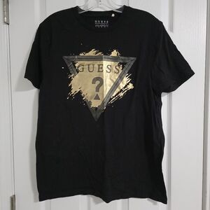 Guess Black Gold Graphic Short Sleeve T-Shirt Men’s Size Large